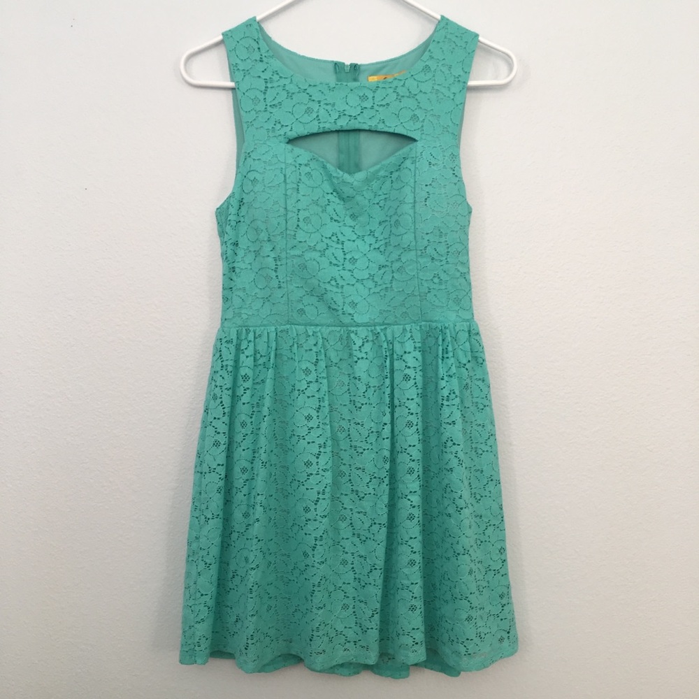 Seafoam Green Dress w Chest Cut Out